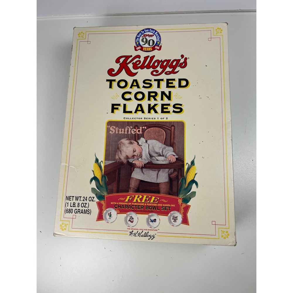 Kelloggs Toasted Corn Flakes Cereal‎ Box 90 Years Collector Series 1 of 2 Empty